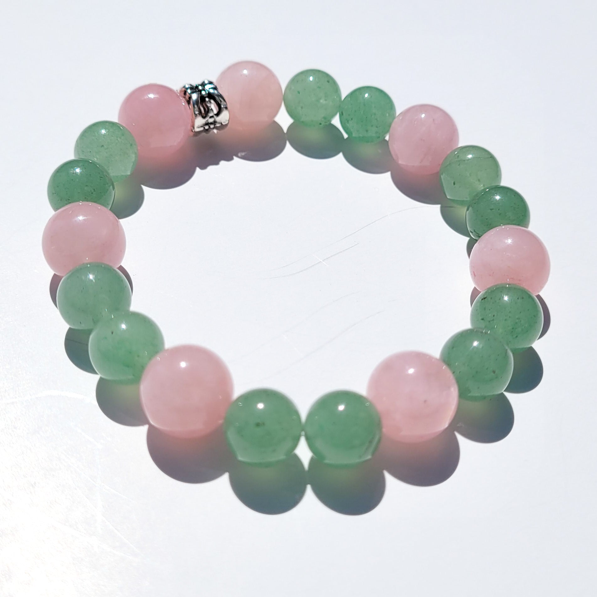 Rose quartz and green aventurine deals bracelet